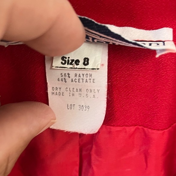 Vintage 90s Jessica Howard Womens Dress Size 8 Red Wrap Midi Sheath Retro - Picture 6 of 10